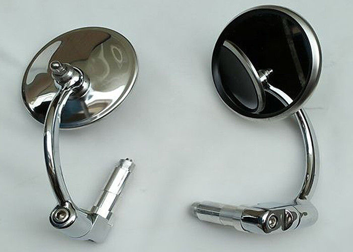 Fully Chrome Motorcycle Rear View Mirrors Round Shape With Unique Design